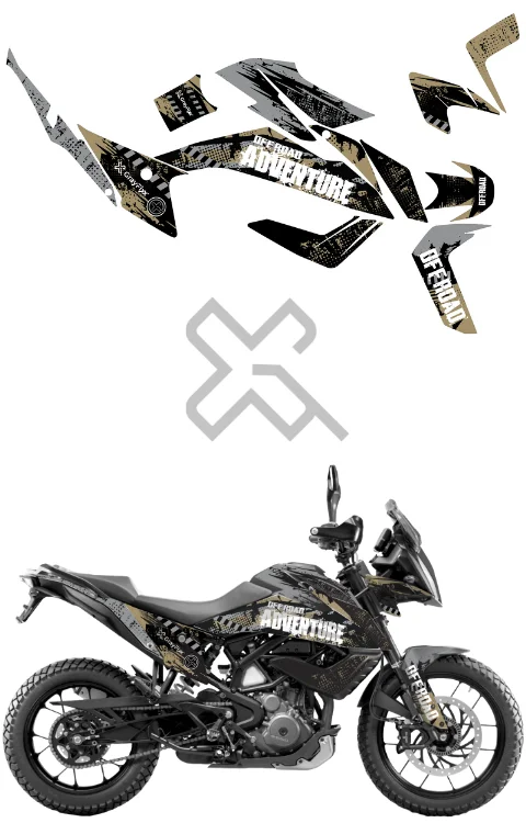 Off Road Edition Full Body Sticker Compatible with Adventure 250/390 | Made In Premium Matte Vinyl With FPF (Fade Protection Film), Water Proof, Precut Sticker, Pack Of 1 Compatible with Both Side